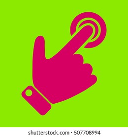 Silhouette of the right hand presses the button.