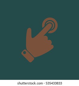 
Silhouette of the right hand presses the button.