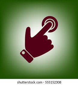 
Silhouette of the right hand presses the button.