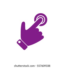 Silhouette of the right hand presses the button.