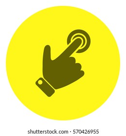 
Silhouette of the right hand presses the button.