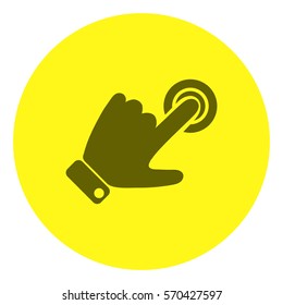 
Silhouette of the right hand presses the button.