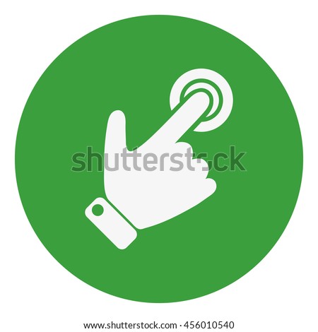 Silhouette of the right hand presses the button.
