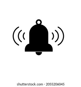 silueta de timbre. Icono vector de alarma aislado en blanco