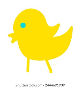 Silhouette of ringing spring sparrow bird. Bright illustration for design of festive spring banner. Flat vector element in thin stroke isolated on white background