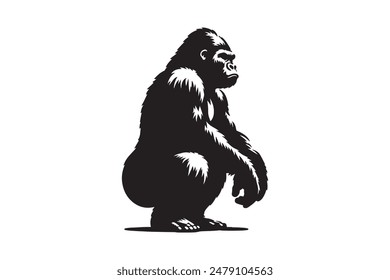 Silhouette eines brüllenden Gorilla-Gesichts-Symbol-Vektorillustration
Die Silhouette eines brüllenden Gorillas ist eine kraftvolle und eindrucksvolle Vektorillustration.