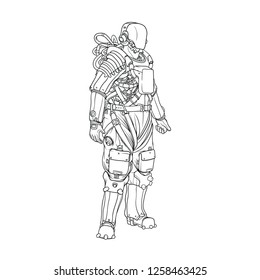Silhouette of a robber space suit