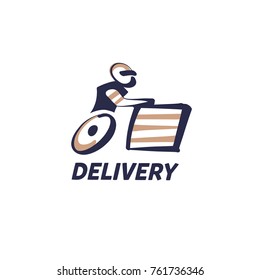 Silhouette of  robot with wheel.Concept image template logo design for fast delivery. 
