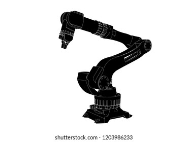 Silhouette Robotic Arm Vector