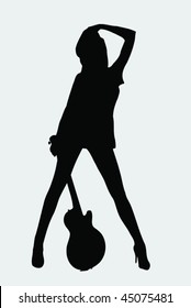 silhouette  Rock babe