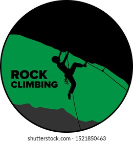 Silhouette of a rock climber-vector