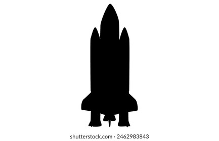 silhouette of rocket flight vector illustration