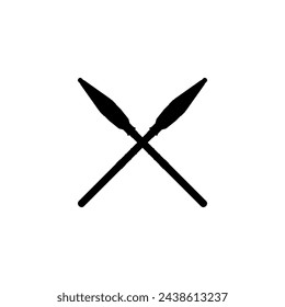 Silhouette of Rocket Grenade on the Rocket Propelled Grenade or RPG, Flat Style, can use for Art Illustration, Pictogram, Website, War News or Graphic Design Element. Vector Illustration