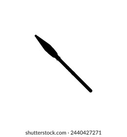 Silueta de granada de cohete en la granada propulsada por cohete o RPG, estilo plano, se puede utilizar para ilustración de arte, pictograma, sitio web, noticias de guerra o elemento de diseño gráfico. Ilustración vectorial