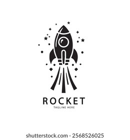 Silhouette rocket icon, vector illustration design on white background.