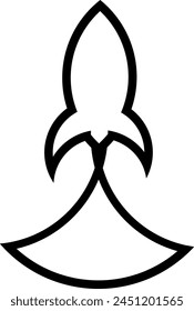 Silhouette of a rocket for logo