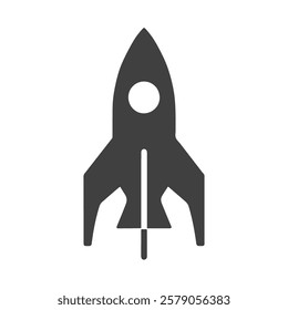 Silhouette Rocket Logo Symbolizing Innovation and Progress