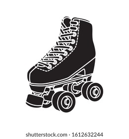 silhouette of roller skate of nineties retro isolated icon vector illustration design
