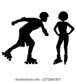 Silhouette of a Rollerblader Performing Stunts in Motion