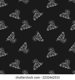silhouette of rollers pattern black and white