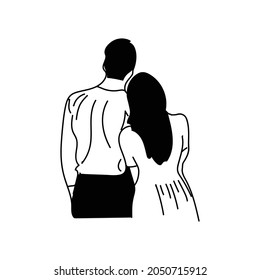 Silhouette romantic couple design vector