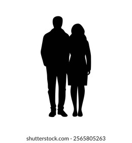 Silhouette of Romantic Couple in Intimate Pose - Perfect for Love Themes