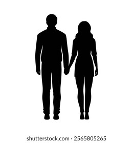 Silhouette of Romantic Couple in Intimate Pose - Perfect for Love Themes