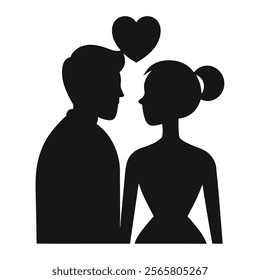 Silhouette of Romantic Couple in Intimate Pose - Perfect for Love Themes