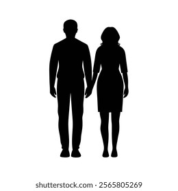 Silhouette of Romantic Couple in Intimate Pose - Perfect for Love Themes