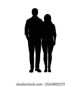 Silhouette of Romantic Couple in Intimate Pose - Perfect for Love Themes