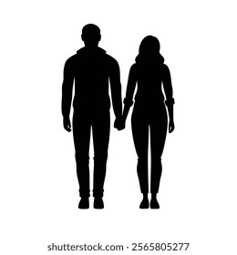 Silhouette of Romantic Couple in Intimate Pose - Perfect for Love Themes