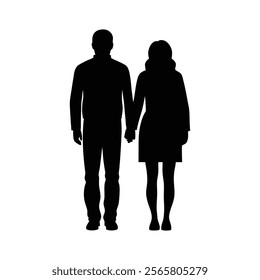 Silhouette of Romantic Couple in Intimate Pose - Perfect for Love Themes