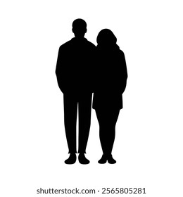 Silhouette of Romantic Couple in Intimate Pose - Perfect for Love Themes