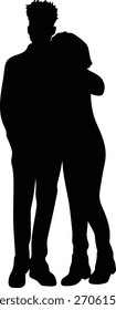 Silhouette von Romantic Couple. Isolierte Vektorgrafik.