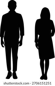 Silhouette von Romantic Couple. Isolierte Vektorgrafik.