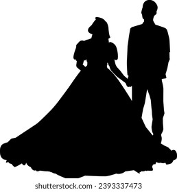Silhouette romantic couple vector illustration