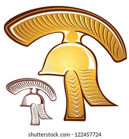 silhouette of rome knight golden helmet