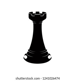 Silhouette of a rook chess piece. Vector illustration design
