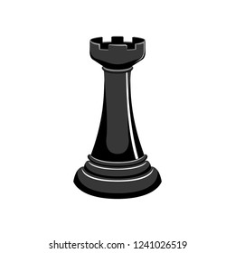 Silhouette of a rook chess piece. Vector illustration design