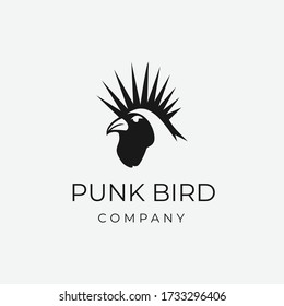 silhouette rooster bird chicken black white animal wildlife logo design