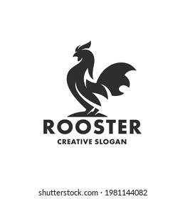 Silhouette Of Rooster Chicken Isolated Logo Template
