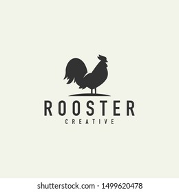Silhouette Rooster logo - vector illustration on a light background
