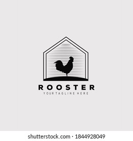 silhouette rooster logo vector illustration design