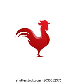 Silhouette of the rooster vector icon illustration design
