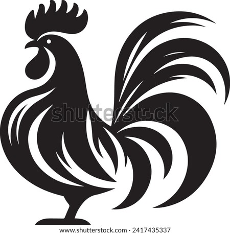 Silhouette of a rooster vector illustration 