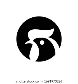 Silhouette Rooster vector illustration. Chicken logo