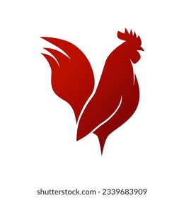Silhouette of the rooster vector logo