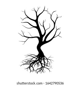 Silhouette Root Tree Root Tree Icon Stock Vector (Royalty Free ...