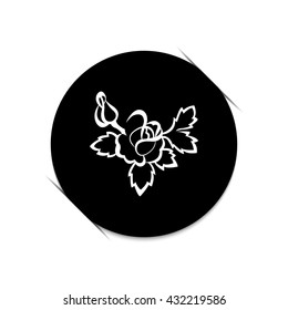 silhouette of rose  - black vector icon