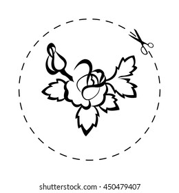 silhouette of rose -  black vector icon